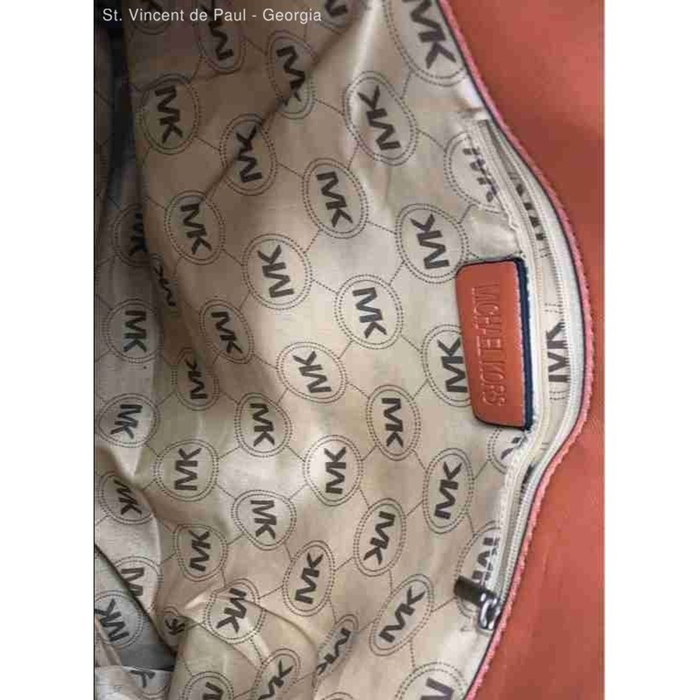 Michael Kors Hamilton Medium East West Satchel Bag in Burnt Orange Great Cond. - Picture 7 of 10